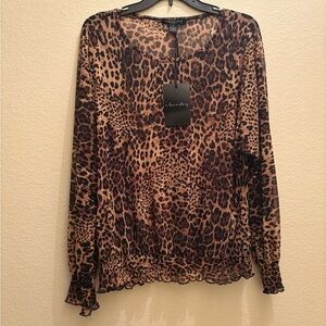 Leopard Print Chiffon Blouse